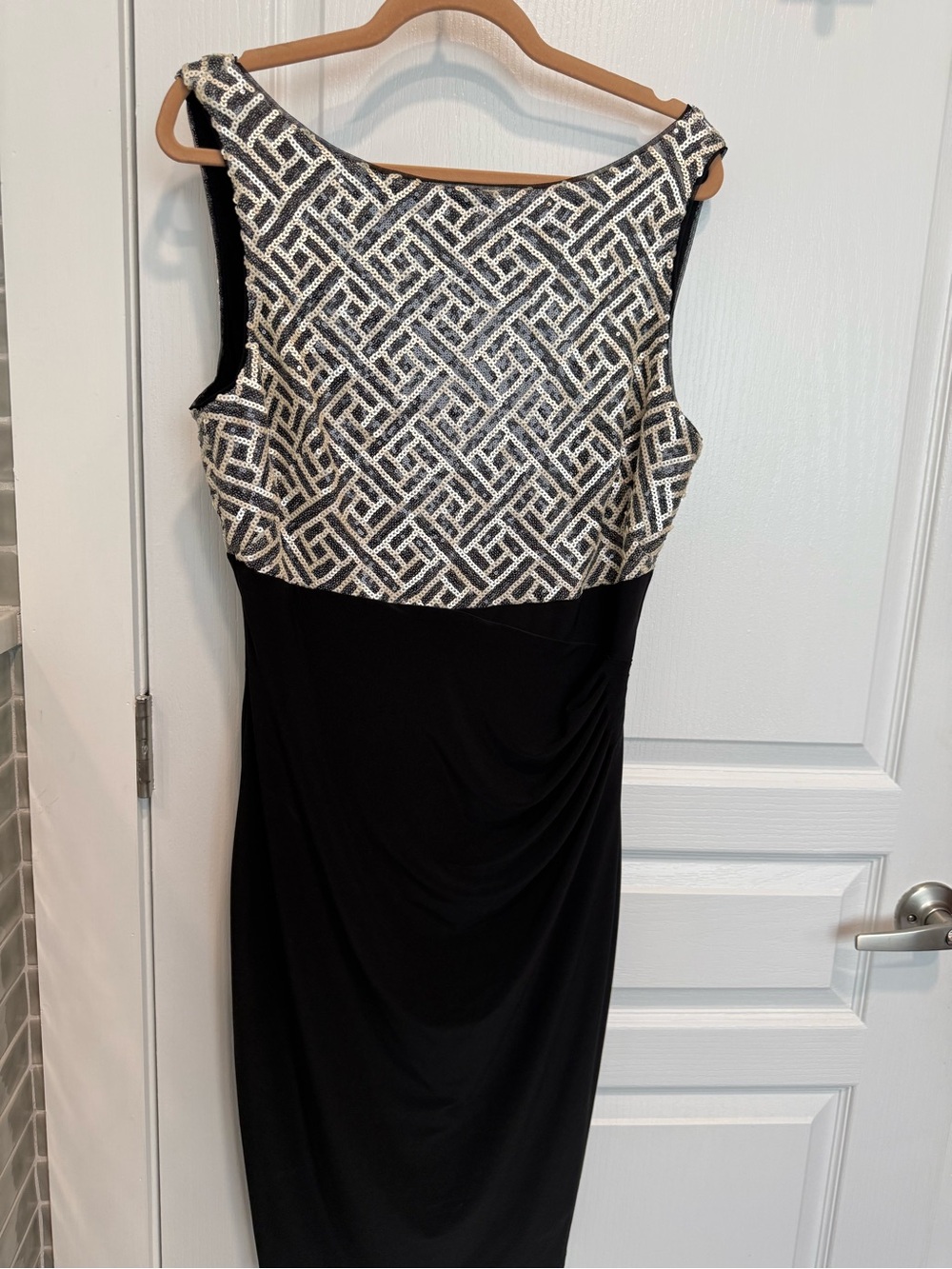 Ralph Lauren Black Dress with Silver Geometric Bodice